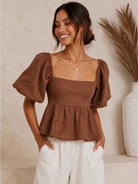 Audrey Parks x Francesca’s | Margot Corduroy Peplum Top ✨